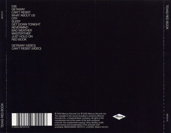 Texas : Red Book (CD, Album)