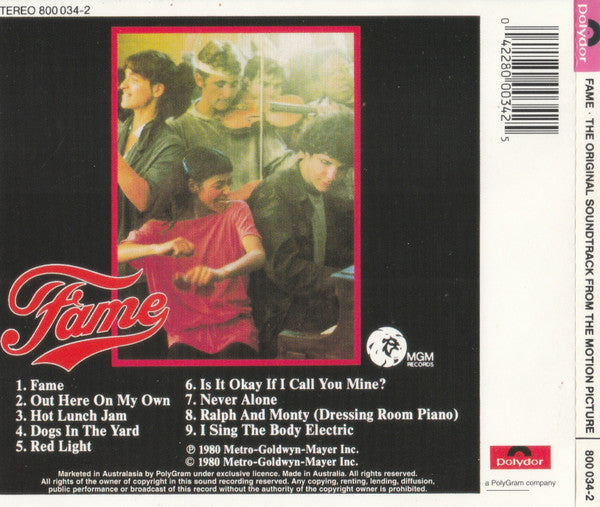 Various : Fame (The Original Soundtrack From The Motion Picture) (CD, Album, RE)