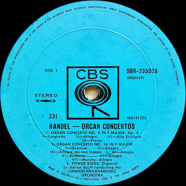 Georg Friedrich Händel, E. Power Biggs, Sir Adrian Boult, London Philharmonic Orchestra : The Cuckoo And The Nightingale (Four Favorite Handel Organ Concertos) (LP)