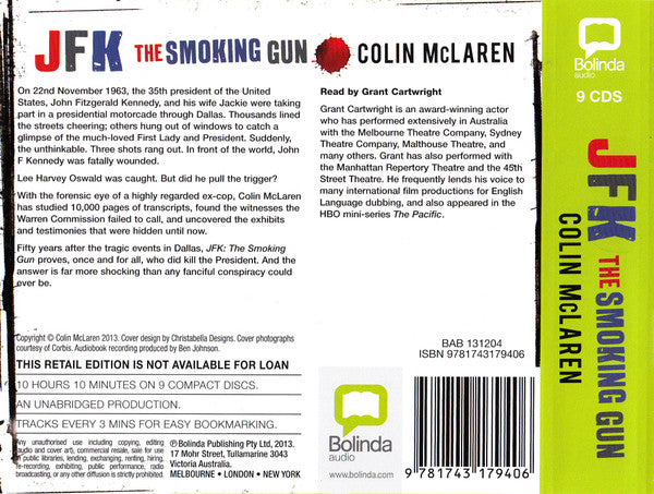 Colin McLaren (2) Read By Grant Cartwright : JFK: The Smoking Gun (9xCDr)
