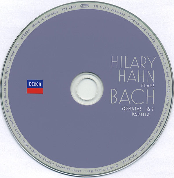 Hilary Hahn Plays Johann Sebastian Bach : Sonatas 1 & 2, Partita 1 (CD, Album)