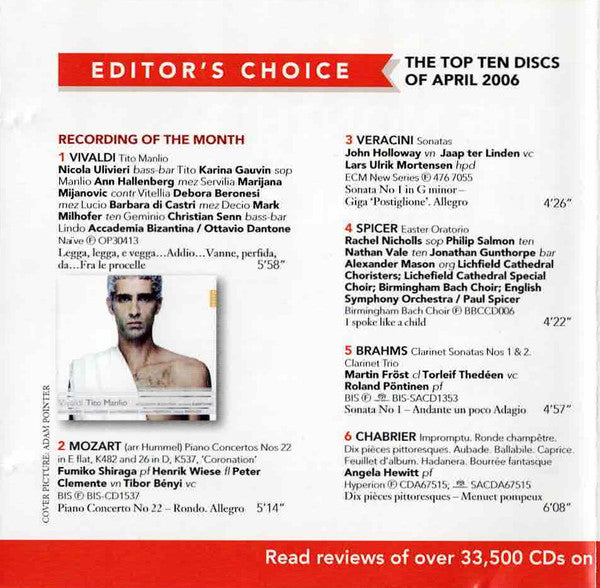 Various : This Month's Top Ten Classical CDs - April 2006 (CD, Promo, Smplr)