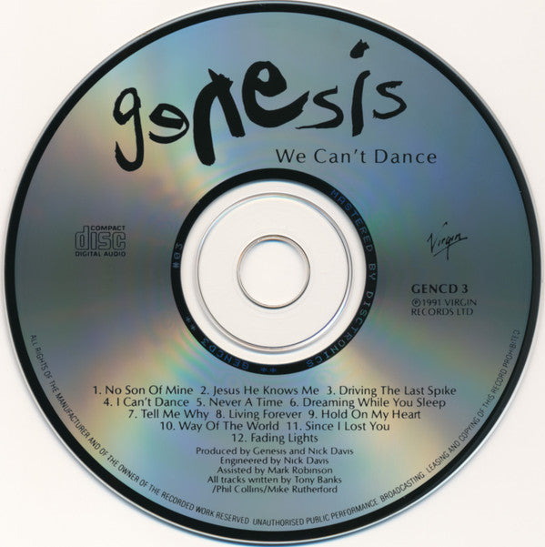 Genesis : We Can't Dance (CD, Album)
