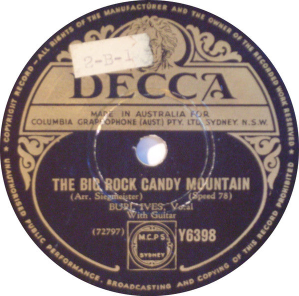 Burl Ives, Alma Kaye, Jack McCauley, Ted Tiller : Frankie And Johnny / The Big Rock Candy Mountain (Shellac, 10")