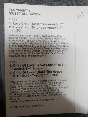 Sweet Sensation : Love Child (Cass, Maxi)