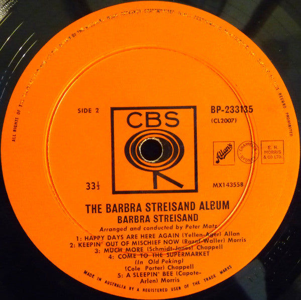 Barbra Streisand : The Barbra Streisand Album (LP, Album, Mono)