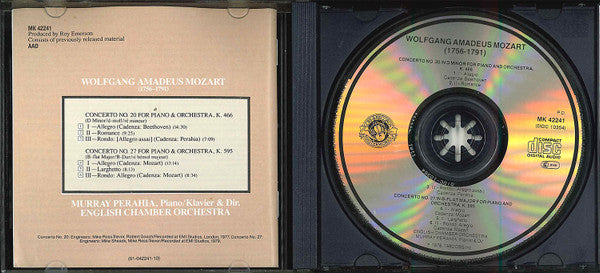 Wolfgang Amadeus Mozart / Murray Perahia, English Chamber Orchestra : Perahia Plays And Conducts Mozart: Piano Concerto No. 20, K.466 / Piano Concerto No. 27, K.595 (CD, Comp)