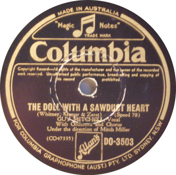 Guy Mitchell : (There's A Pawn Shop On A Corner In) Pittsburgh, Pennsylvania / The Doll With A Sawdust Heart (Shellac, 10")