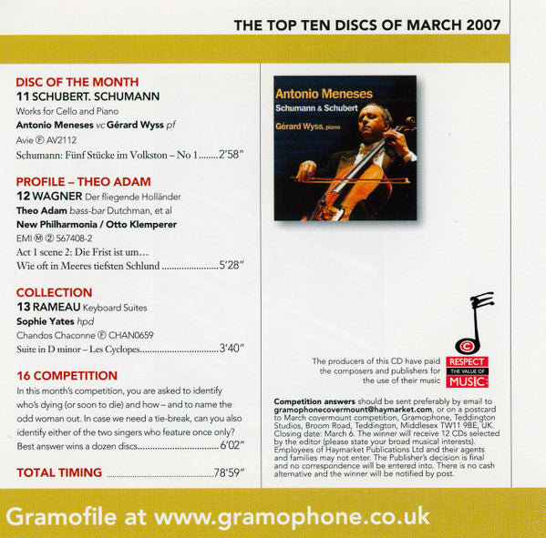 Various : Gramophone Collectors' Edition CD No 8 - The Real Wagner - March 2007 (CD, Promo, Smplr)