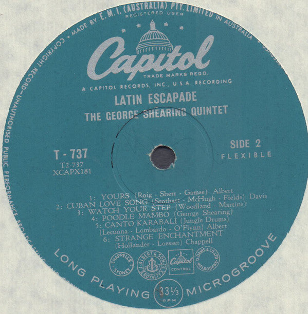 The George Shearing Quintet : Latin Escapade (LP, Album, Mono)