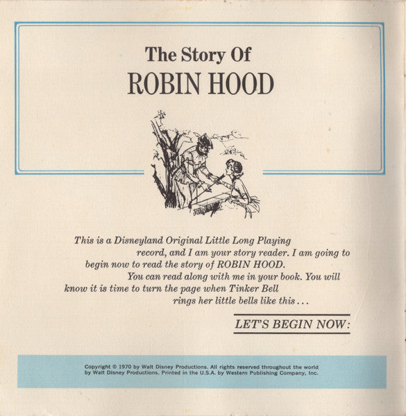 Unknown Artist : Walt Disney Presents The Story Of Robin Hood (7")