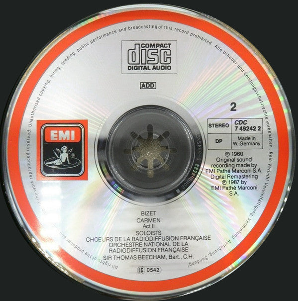 Georges Bizet - Victoria De Los Angeles, Nicolai Gedda, Janine Micheau, Ernest Blanc, Sir Thomas Beecham : Carmen (3xCD, RM + Box, RE)