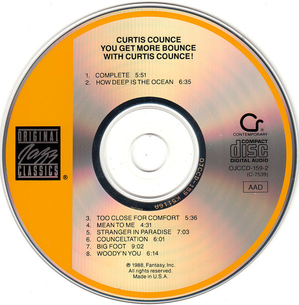Curtis Counce : You Get More Bounce With Curtis Counce! (CD, Album, RE, RM, RP)