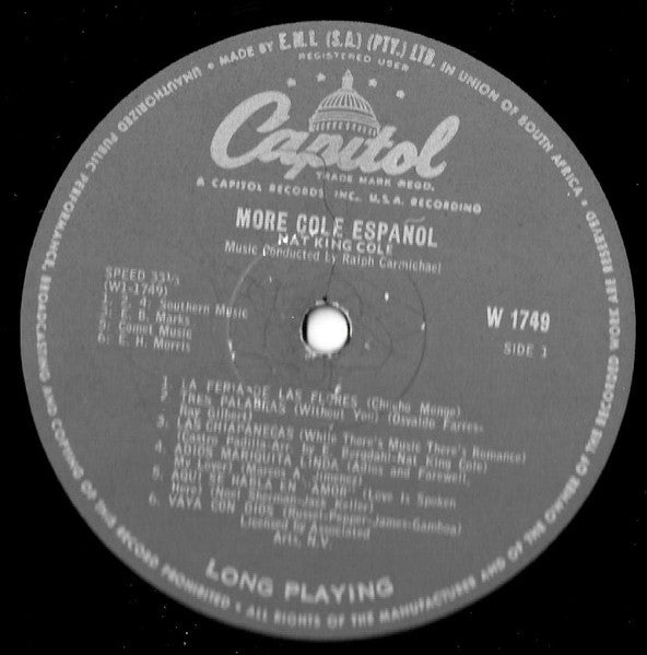 Nat King Cole : More Cole Español (LP, Album)
