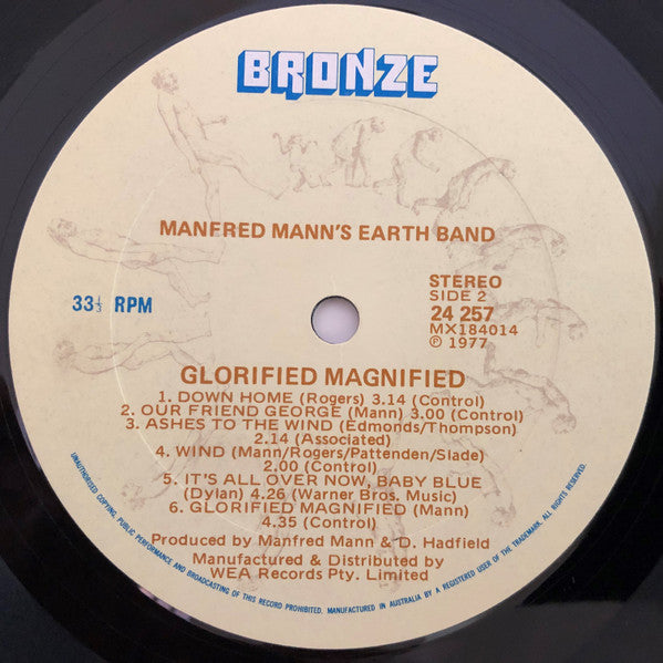 Manfred Mann's Earth Band : Glorified Magnified (LP, Album)