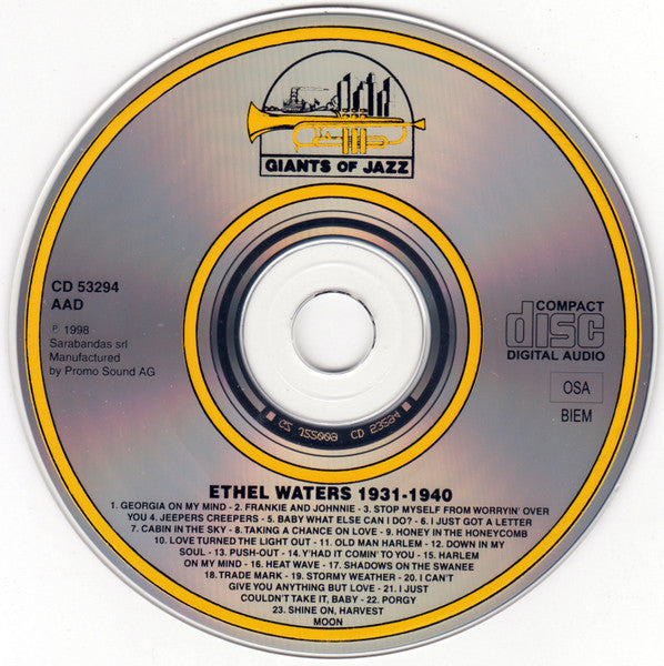 Ethel Waters : Ethel Waters 1931-1940 (CD, Comp)