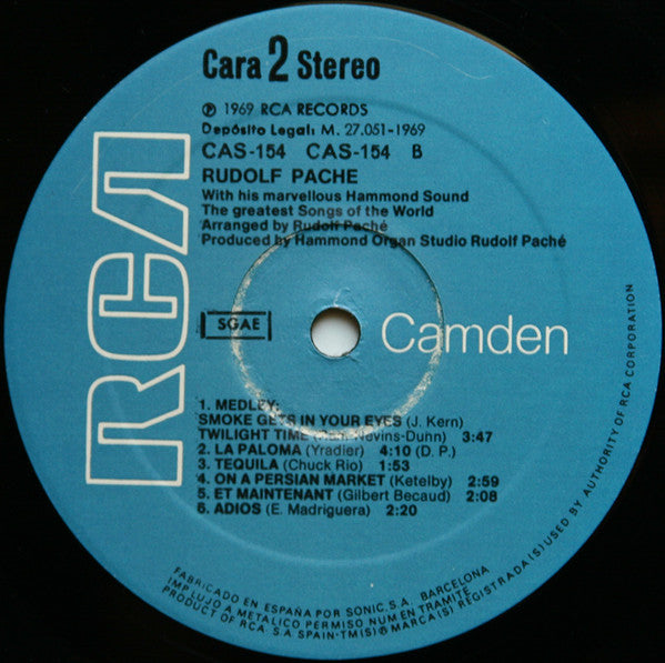 Rudolf Pache : The Greatest Songs Of The World (LP, Album, RE)