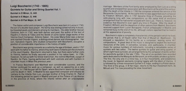 Luigi Boccherini - Zoltan Tokos, Danubius String Quartet : Guitar Quintets Vol. 1 (CD, Album)