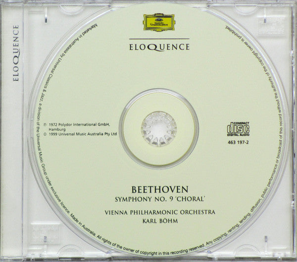 Beethoven* . Jones* • Troyanos* • Thomas* • Ridderbusch* • Vienna Philharmonic Orchestra* . Karl Böhm : Symphony No. 9 'Choral' (CD, RE)