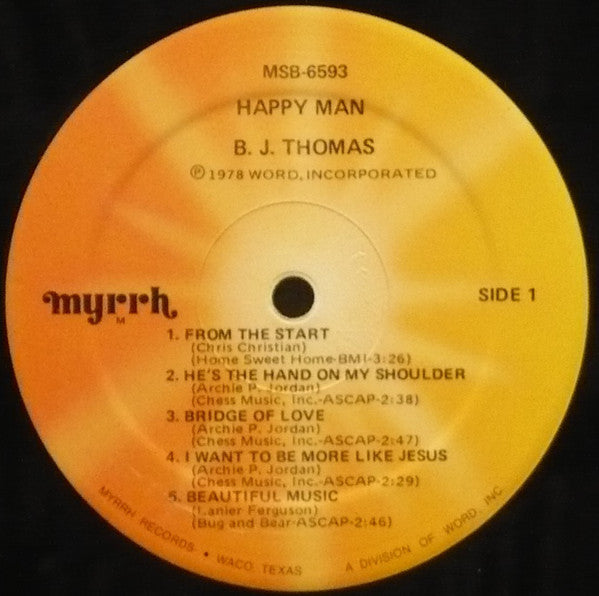 B.J. Thomas : Happy Man (LP)