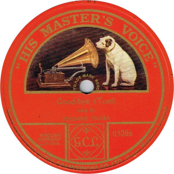 Madame Melba* : Good-Bye (Shellac, 12", 80 RPM, S/Sided, RP)