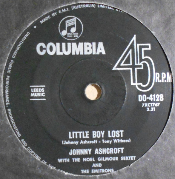 Johnny Ashcroft With The Noel Gilmour Sextet And The Emitrons : My Love Is A River (7", Single, RP)