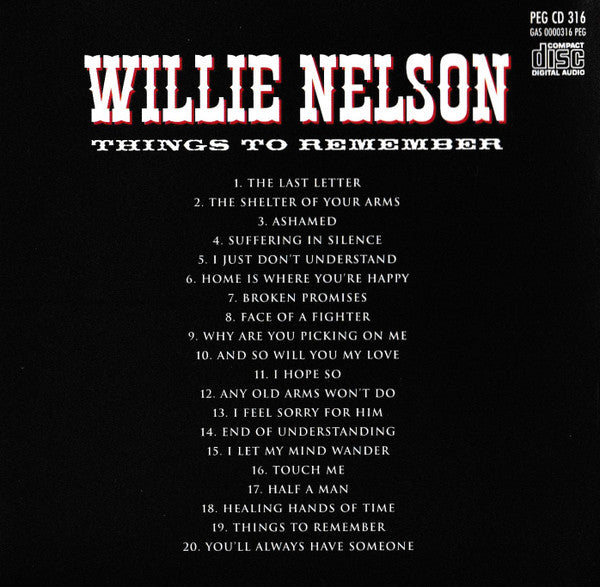 Willie Nelson : Things To Remember (CD, Comp)