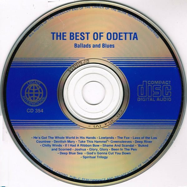 Odetta : The Best Of Odetta: Ballads And Blues (CD, Comp)