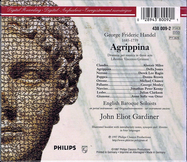 Georg Friedrich Händel - Della Jones · Alastair Miles · Derek Lee Ragin · Michael Chance · Donna Brown · The English Baroque Soloists · John Eliot Gardiner : Agrippina (3xCD, Album + Box, RE, Sli)