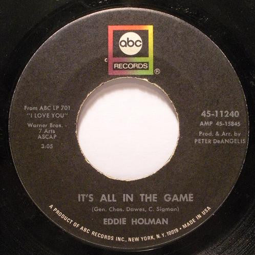 Eddie Holman : Hey There Lonely Girl / It's All In The Game (7", Single, MGM)