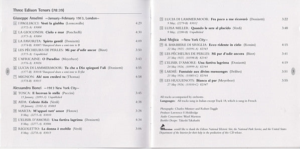 Various : Three Edison Tenors (CD, Comp)