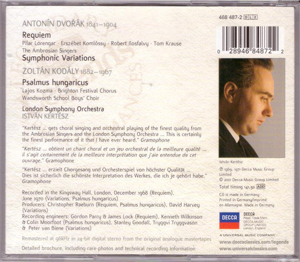 Antonín Dvořák / Zoltán Kodály : István Kertész - London Symphony Orchestra : Requiem / Psalmus Hungaricus (2xCD, Comp, RM)