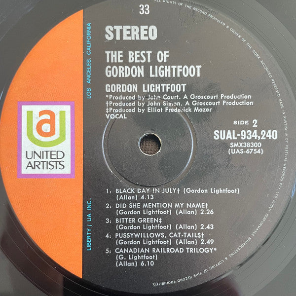 Gordon Lightfoot : The Best Of Gordon Lightfoot (LP, Comp, Tex)