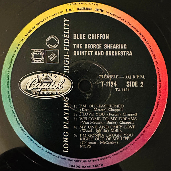 The George Shearing Quintet And Orchestra* : Blue Chiffon (LP, Album, Mono)