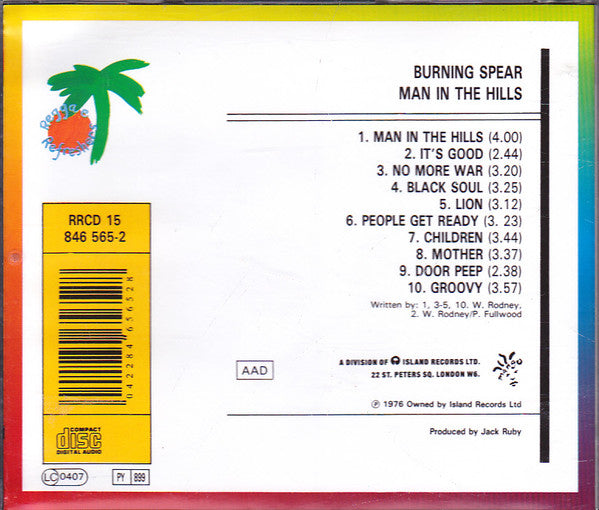 Burning Spear : Man In The Hills (CD, Album, RP, EDC)