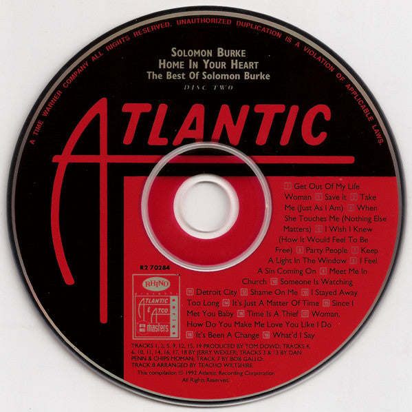Solomon Burke : Home In Your Heart (The Best Of Solomon Burke) (2xCD, Comp, RM)