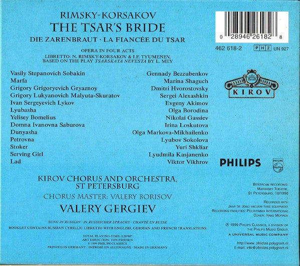 Rimski-Korsakov*, Kirov Orchestra, Valery Gergiev : The Tsar's Bride (2xCD, Album + Box)