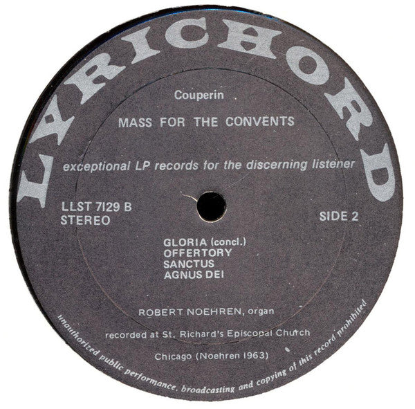 François Couperin, Robert Noehren : Mass for the Convents (LP, Album)