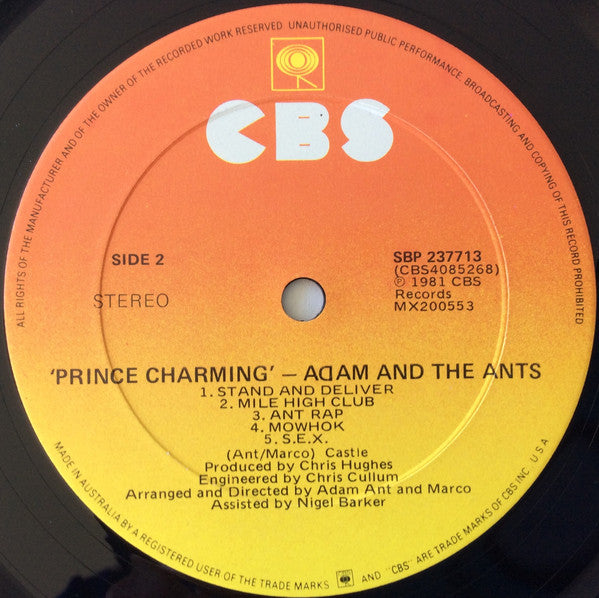 Adam And The Ants : Prince Charming (LP, Album, Gat)