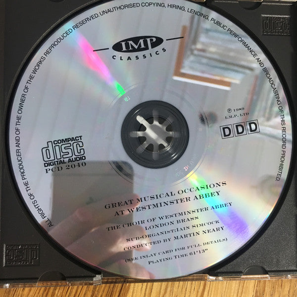 The Choir Of Westminster Abbey, London Brass, Martin Neary (2) : Great Musical Occasions (CD)