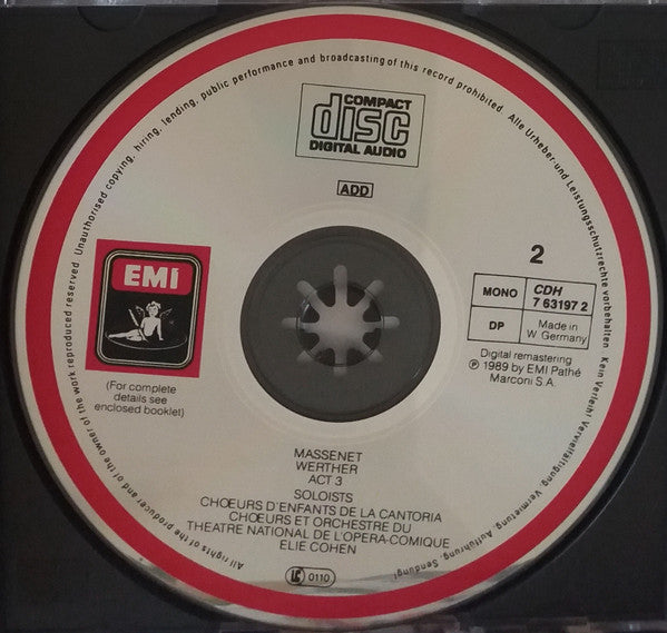 Massenet* | Georges Thill | Ninon Vallin | Germaine Féraldy, Marcel Roque, Choeurs* et Orchestre Du Théâtre National De L'Opéra-Comique, Elie Cohen : Werther (2xCD, Album, Mono, RE, RM)