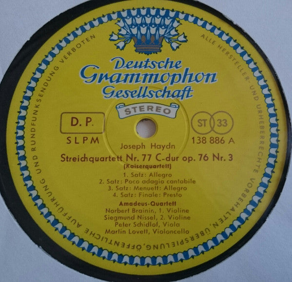 Joseph Haydn / Wolfgang Amadeus Mozart - Amadeus-Quartett : Kaiserquartett (Emperor) / Jagdquartett (Hunting) (LP, RP)