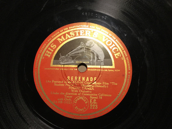 Mario Lanza : Deep In My Heart, Dear / Serenade (Shellac, 10")