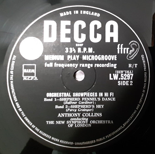 Anthony Collins (2) Conducting The New Symphony Orchestra Of London : Orchestral Showpieces In Hi-Fi (10")