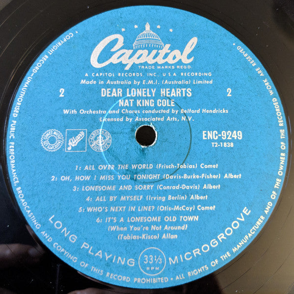 Nat King Cole : Dear Lonely Hearts (LP, Mono)