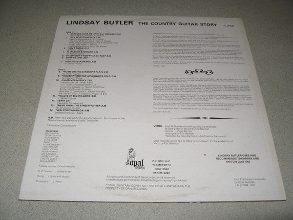 Lindsay Butler : The Country Guitar Story (LP, Album)