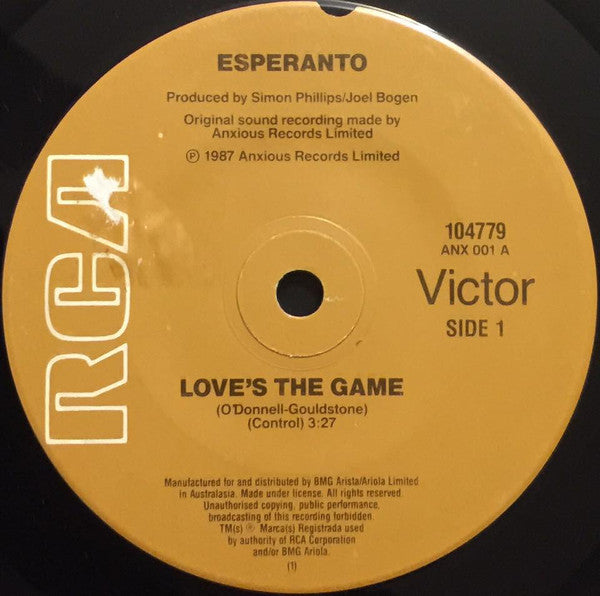Esperanto (8) : Love's The Game / Trust ??? (7", Single)