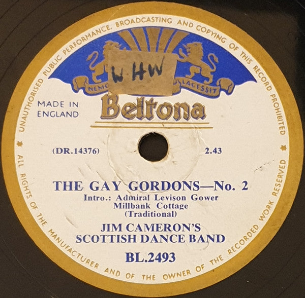 Jim Cameron's Scottish Dance Band : The Gay Gordons - No. 2 / The Linton Ploughman (Shellac, 10", Single)