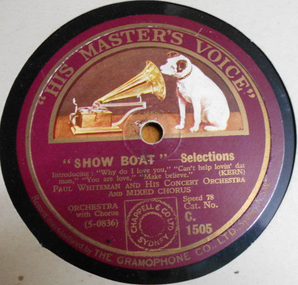 Paul Whiteman & His Concert Orchestra : Ol' Man River / Show Boat - Selections (Shellac, 12")