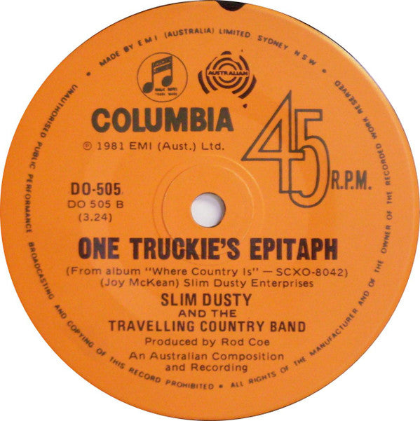 Slim Dusty And The Travelling Country Band : G'Day, Blue (7")